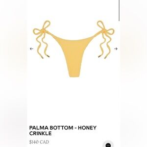 Yellow Bikini Bottom with Ties